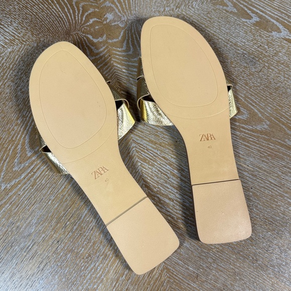 ZARA Metallic Gold Women's Sandals 40 - Picture 12 of 13